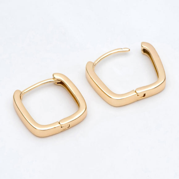 Melissa Square Huggie - Silver/Gold Hoop