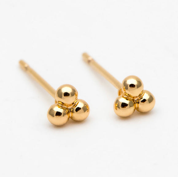 Triple Stud - Gold / Silver Earrings